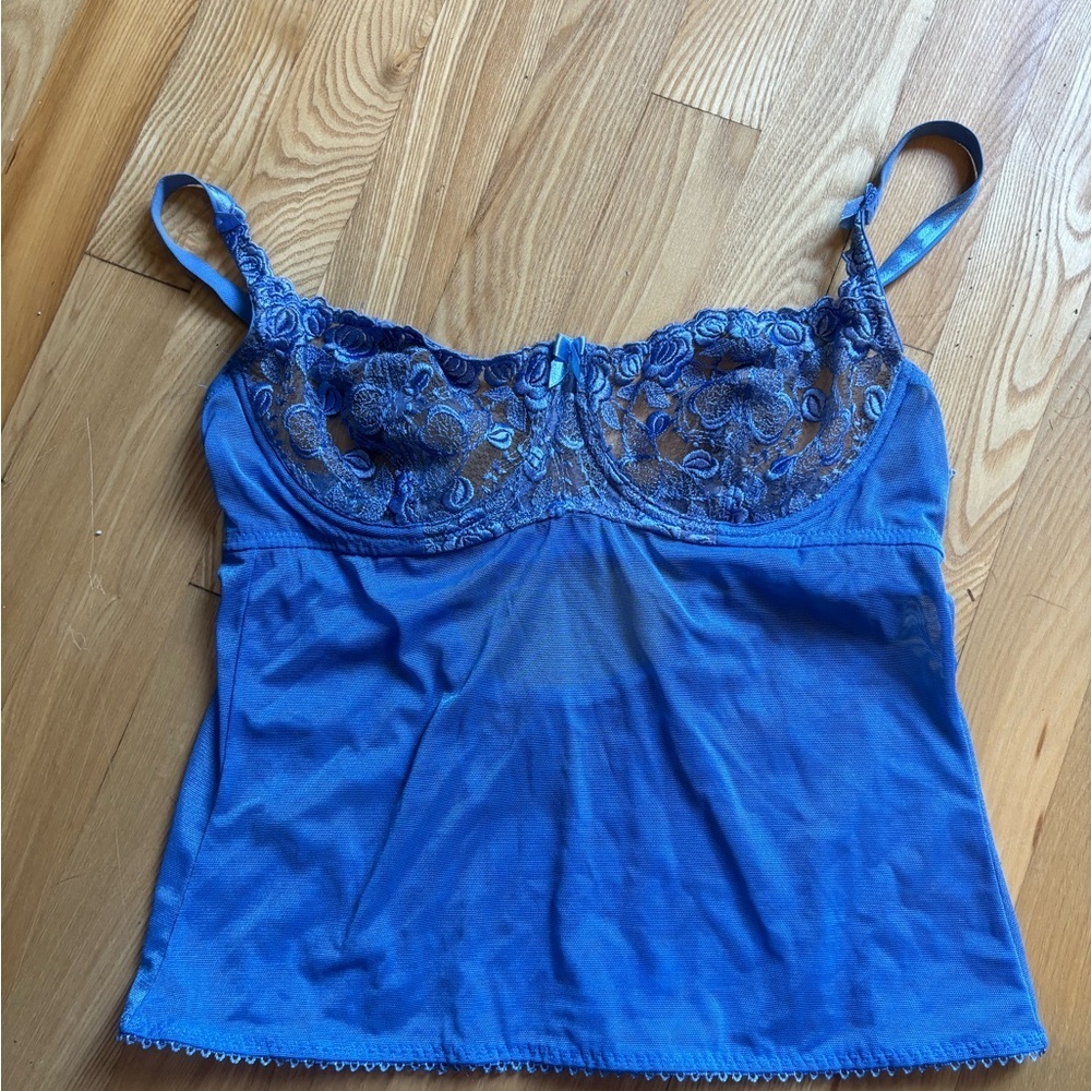 Beautiful Blue Lace Camisole Top/Lingerie Top